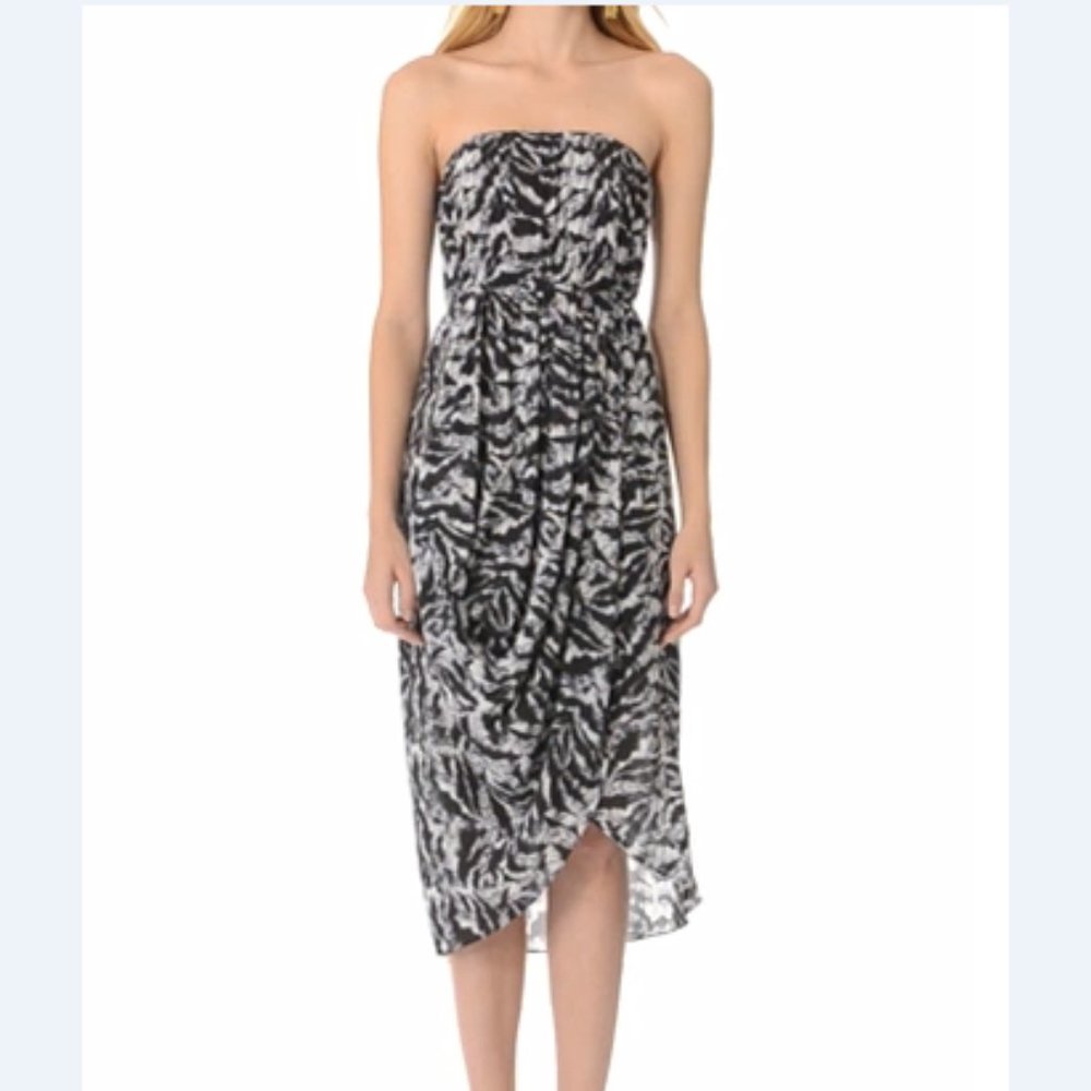 NWT Alice+Olivia Raina Strapless Silk Tulip Dress